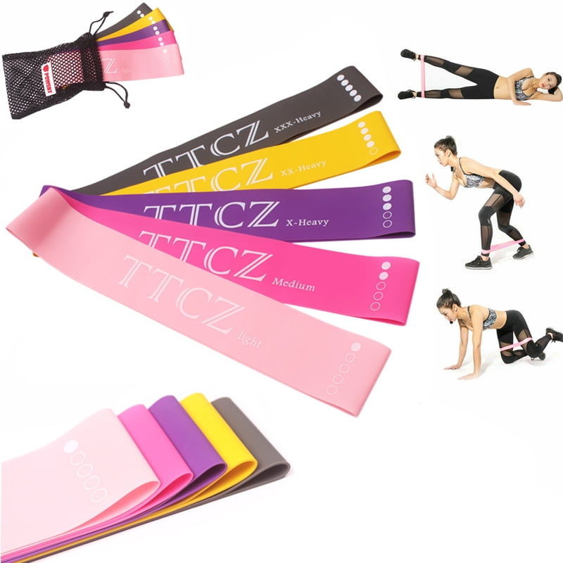Details about   Resistance Bands Workout Loop Set 5 Legs Exercise CrossFit Fitness Yoga Booty 