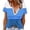 Blue, variant on Women Plus Size Tops,Blouse for Women Snap Button Short Sleeve Round Neck Printed T Shirt Tops