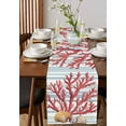 thumbnail image 4 of Red Coral Table Runner 60 Inches, Coastal Shell Summer Beach Stripe Nautical Bed Runner Dresser Scarves Tabletop for Indoor Outdoor Parties/Ceremony/Banquet, 13" x 60", 4 of 8