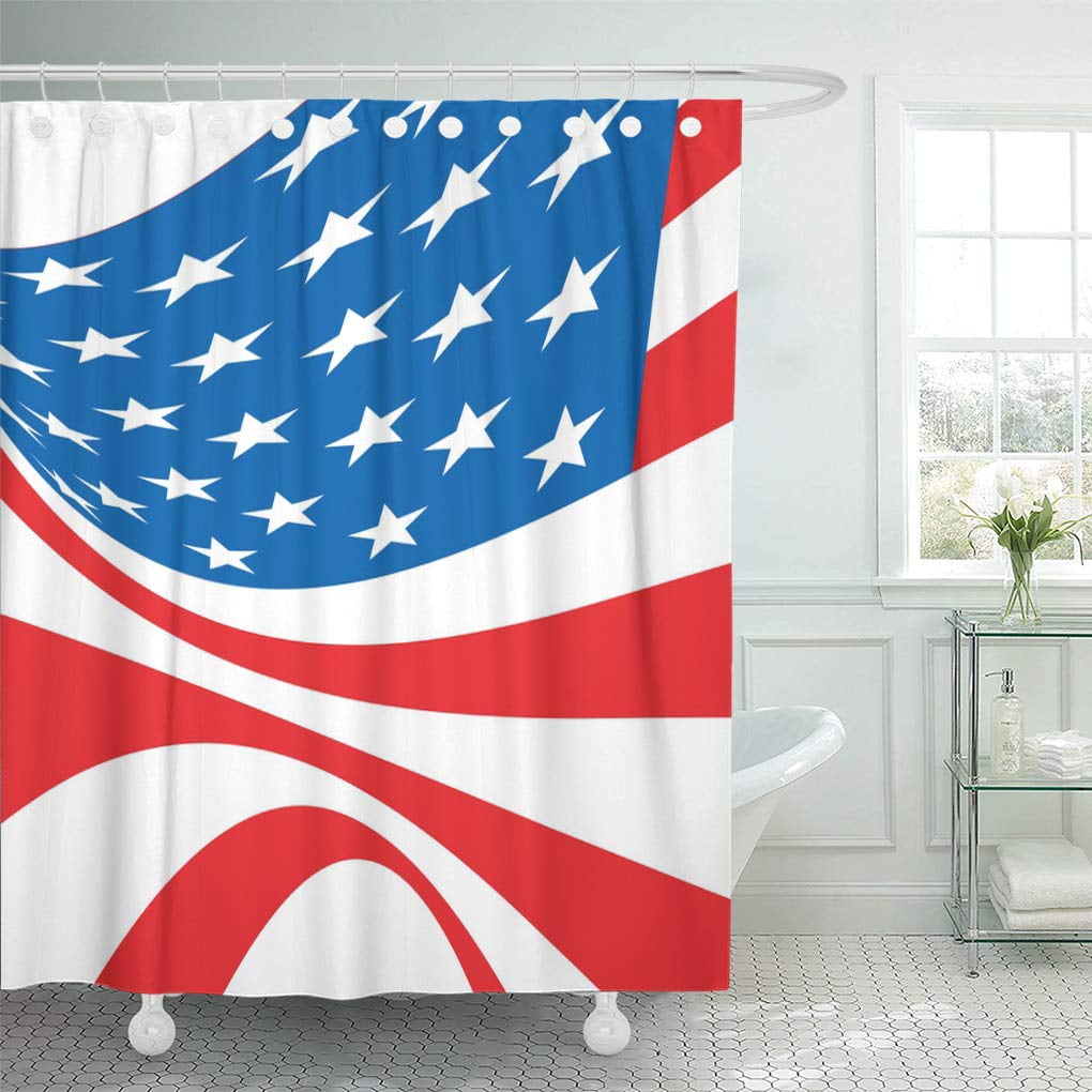 Yusdecor Conceptual American Flag Bellowing In The Wind Red White Bathroom Decor Bath Shower Curtain 66x72 Inch Walmart Canada