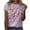 #1Pink, variant on Short Sleeve T Shirts for Women Summer Ladies Floral Newspaper Printed Round Neck Top Sports Shirt Loose Casual T-shirt Tops