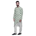 thumbnail image 2 of Atasi Printed Casual Asymmetric Kurta Pyjama For Men Designer Long Kurta Set, 2 of 4