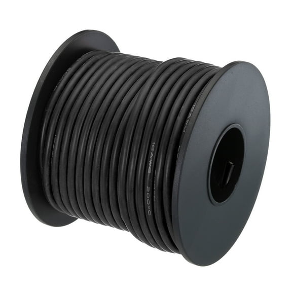 Uxcell 16 Gauge Silicone Wire 16AWG Electrical Wire Stranded Tinned Copper High Temp Hookup Spool 49.2ft Black