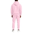 thumbnail image 4 of CCRFTGI Mens 2 Piece Tracksuit Casual Athletic Full Zip Long Sleeve Pullover Joggers Fall Fashion Travel Lounge Matching Outfits Pink XL, 4 of 6
