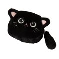 thumbnail image 4 of Monedero de gato con forma de animal, monedero para guardar monedas, auriculares y peluche, regalo para niños. Negro, 4 of 8