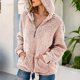 thumbnail image 5 of Sudadera con capucha de lana para mujer, bolsillo suelto en el hombro, sudaderas peludas cálidas, je Abanopi Rosa/Extragrande, 5 of 7