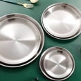 thumbnail image 4 of para Escupir Huesos de Acero Inoxidable de 23 Cm, Bandeja Poco Profunda Plateada, Disco de Comedor de Metal, Redondo, Vajilla de Postre, 4 of 5