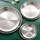 thumbnail image 4 of para Escupir Huesos de Acero Inoxidable de 26 Cm, Bandeja Poco Profunda Plateada, Disco de Comedor de Metal, Redondo, Vajilla de Postre, 4 of 5