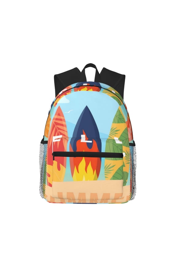 Hello Summer3 Large Capacity Backpack Classic Style Backpack Casual Backpack Water-Resistant School Work Travel Outdoor Backpack