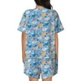 thumbnail image 3 of Bixox Women's Cute Chickens and Flowers Printed Pajama Set 2 Piece Lounge Set Top and Shorts Soft Pajamas, Shorts with Pockets, 3 of 7