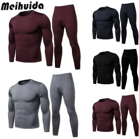 Winter Warm Thermal Underwear Set Long Pant and Long Sleeve Pullover T Shirt