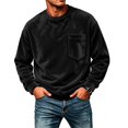 thumbnail image 5 of KICILVS Mens Sweatshirt Crewneck Fleece Pullover Long Sleeve Pocket Casual Winter Warm Top for Men Daily Wear Black, 5 of 9