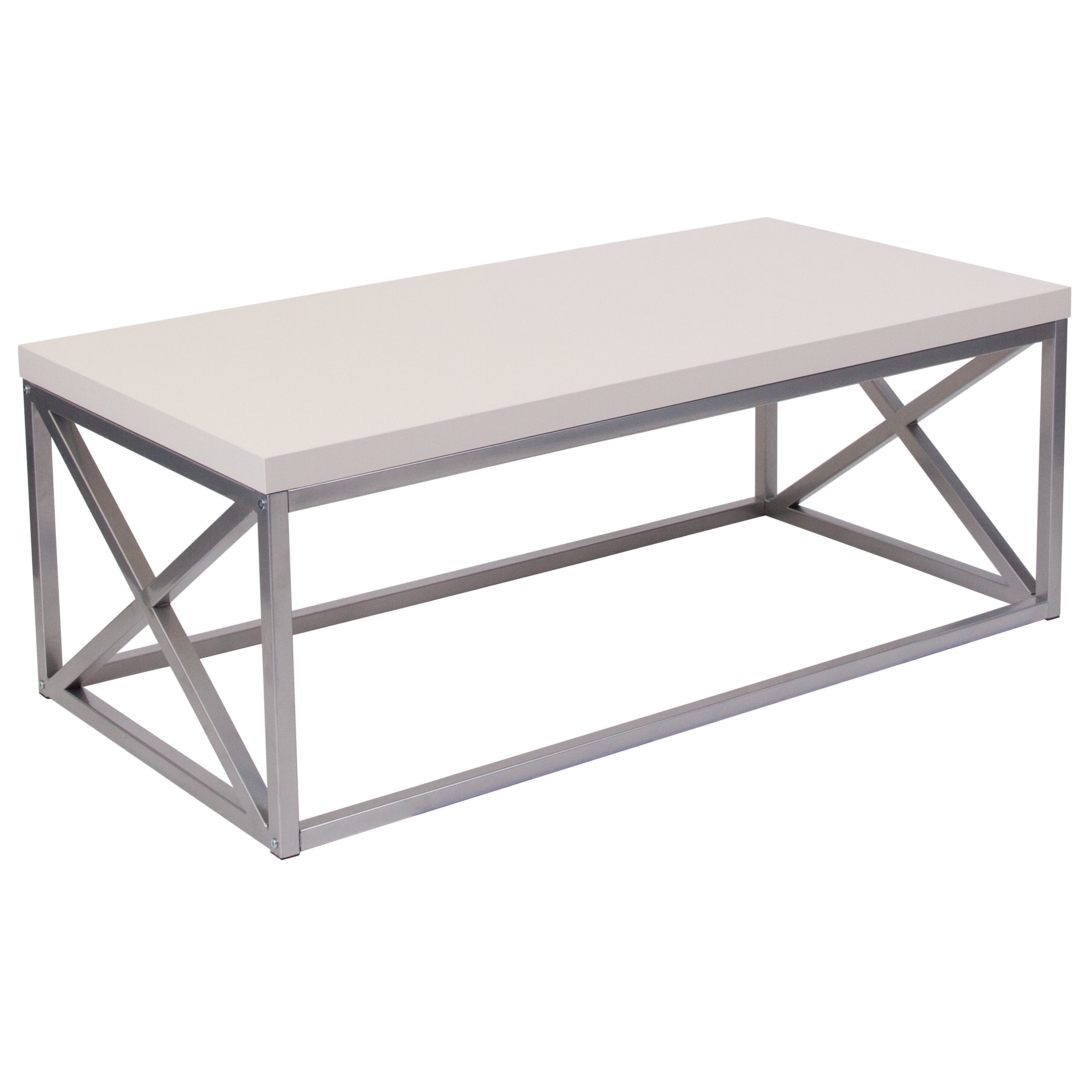 Flash Furniture Park Ridge Cream Coffee Table With Silver
