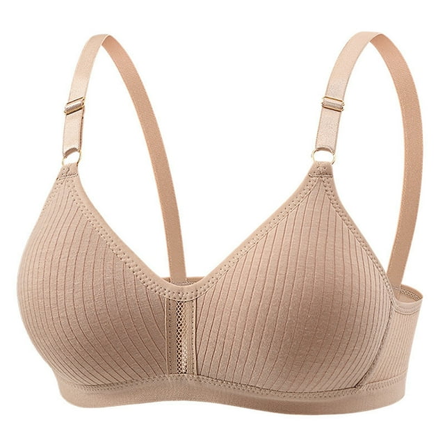 fheaev Summer Savings Clearance Front Closure Bras For Women Full Coverage Plus Size Bras Front Buckle Underwear Bralette Bra Women Solid No- Threaded Gathered Back Button Underwear Bra
