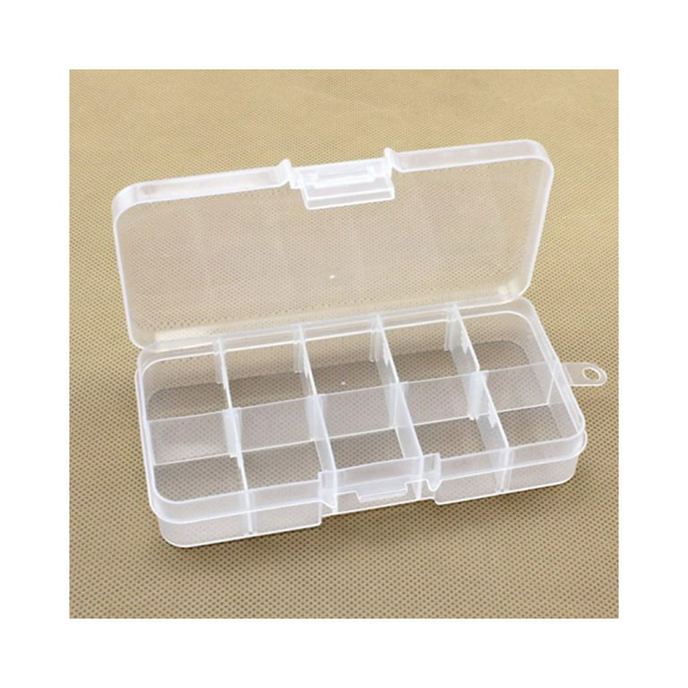 10 Grids Clear Plastic Organizer Jewelry Storage Box with Removable Grid  Compartment Container for Beads Earrings Clear 