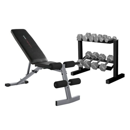 CAP Strength FID Bench with 150 lb Dumbbell Set (Best Fitness Fid Bench)