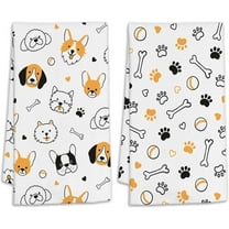 Cute Dog Paws Hand Towels Set of 2 Decorative Hand Bath Towel for Bathroom Kitchen Accessories Hotel Spa Valentines Mothers Day Wedding Gifts 18 x 26 Inches