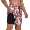 thumbnail image 2 of Kdxio Japanese Cherry Blossoms Print Men'S Swim Trunks With Compression Liner 7 Inch Inseam Quick Dry Swim Shorts, 2 of 7