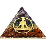 7 Chakra Crystal Orgone Pyramid, Organite Pyramid Buddha