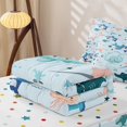 thumbnail image 5 of jejeloiu Cartoon Sea Animals Zipper Full Size Comforter Sets with Fitted Sheet and 2 Pillowcases For Girls,Shark Octopus Print Zipper Bedding Set,Light Blue,Polkadot Reversible,4-Piece, 5 of 7