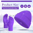 thumbnail image 2 of Winter Beanie Hat Gloves Set, Soft Knitted Hat Stretchy Gloves Warm Skull Cap Set for Women Men Gifts, 2 of 6