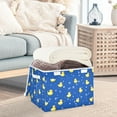 thumbnail image 5 of Yellow Ducks with Bubbles on Blue Large Storage Bins with Linen Collapsible Lid Storage Box 16.7 x 12.6 x 11.8in, 5 of 7