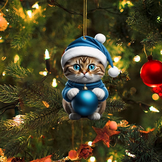 Christmas Decorations for the Home,Christmas Decorations for Tree Christmas Kitty Car Pendant Backpack Pendant Christmas Home Decoration Outside Christmas Decorations
