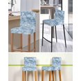 thumbnail image 5 of Haze Blue Coastal Bar Stool Covers Set of 6, Summer Beach Nautical Starfish Coral Vintage Stretch Bar Chair Covers with Backs, Removable Pub Counter Height Chair Cover for Kitchen Dining Room Cafe, 5 of 7