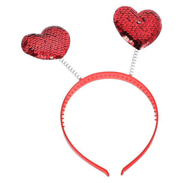 Diadema de lentejuelas con forma de corazón, ideal para el Día de San Valentín. Incluye lazo para el cabello, broche y diadema. Accesorios para el cabello y complementos de vestir para mujer (2#).