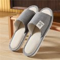 thumbnail image 3 of NOVEDAD DE VERANO 2024, zapatillas de lino para hombre, hogar, interior, antideslizantes, zapatillas de algodón y lino de cuatro estaciones para mujer, silenciosas, 3 of 5
