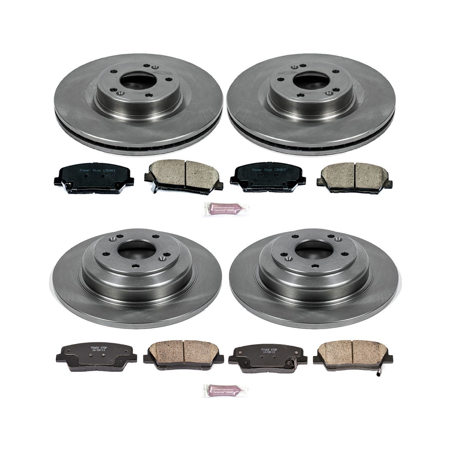 Power Stop Front and Rear Stock Replacement Brake Pad and Rotor Kit KOE6170