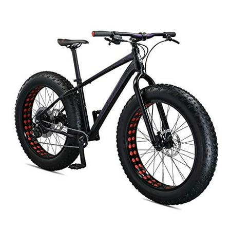 Mongoose Argus Sport Adult Fat Tire Mountain Bike  26-inch Wheels, Tetonic T2 Aluminum Frame  Hydraulic Disc Brakes  Large Frame  Black