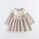 thumbnail image 2 of Odeerbi Niñas Suéter Algodón Vestido Cuello de Encaje Princesa Vestidos Niños Color Sólido Dulce Cuello Redondo Vestido Manga Larga, 2 of 8