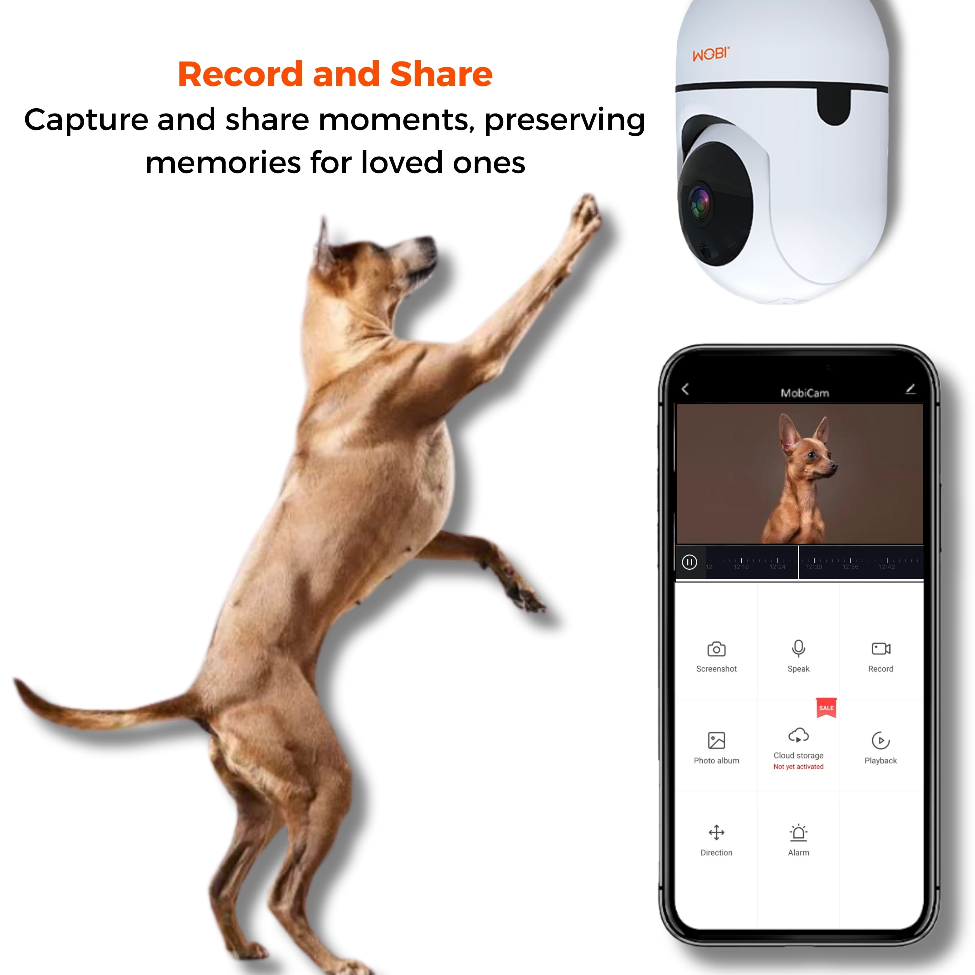 MobiCam HDX Smart Wi-Fi Pet/ Baby Monitor Camera with Motion Detection, Night Vision, & Two-Way Audio