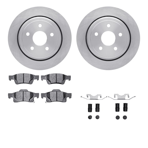 Dynamic Friction Company Rear Brake Rotors with 5000 Advanced Brake Pads includes Hardware 6512-42071