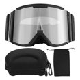 thumbnail image 3 of Skiing Protection Goggles, Scratch Proof Anti Fog Oversized OTG Design Air  System Ski Goggles  For Skating Black Frame Grey Lens,Black Frame Silver Lens,Black Frame Red Lens,Red, 3 of 8