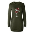 thumbnail image 4 of KANG Cozy Christmas Hoodie Dress | Women's Long Sleeve Casual Sweater Dress with Festive PrintDark GreenM, 4 of 4