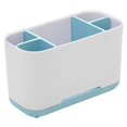 thumbnail image 2 of Compartimentos para Porta Cepillos de Eléctricos Peine de Maquinilla de Afeitar Cepillos de Maquillaje Organizador de Almacenamiento Soportes Grande azul claro Soledad titular de pasta de dientes, 2 of 10