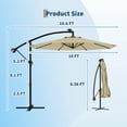 thumbnail image 2 of 10FT Solar LED Offset Cantilever Umbrella with Crank Lift & Tilt, 8-Rib Design, 99% UV Protection, Fade-Resistant Fabric for Patio, Pool, Backyard Use, 2 of 7