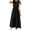 Black, variant on Ruyang Vintage Casual A Line Dresses Short Sleeves Loose O Neck Summer Cotton Linen Drawstring High Waisted Retro Dress Solid A Line Sundress for Women