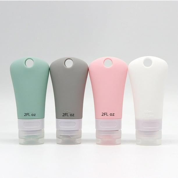 Botella de viaje de silicona colgante vacía portátil de gran capacidad para cosméticos con agujeros
