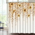 thumbnail image 4 of SUNOLIFE Fall Sunflower Shower Curtain Brown Leaves Flowers Waterproof Fabric Bathroom Curtain 60x72 in, 4 of 4