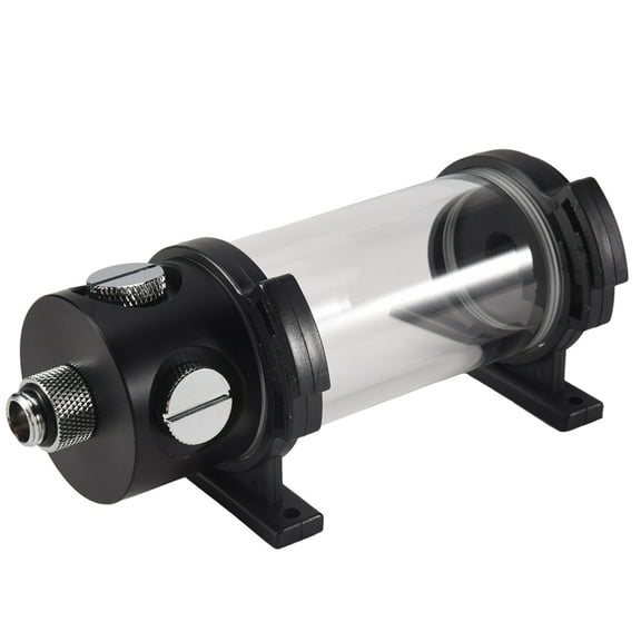 Acrylic Cylinder Reservoir Water Tank G1/4 50Mm X 140Mm For Pc Liquid Cooling Water Cooling Kit For Computer Cpu,Black & Clear