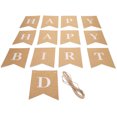 thumbnail image 5 of Banner de tarjeta de papel Kraft, tiras hechas a mano, forma de letra, cuerda para bricolaje, decoraciones para fiestas en tándem, 5 of 5