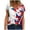 White, variant on Qetyuw Womens Independence Day Shirts Plus Size Patriotic Red White and Blue Print Tshirts Cute Short Sleeve Tees Flowy V Neck Blouses Tops Plus Size Tops for Women