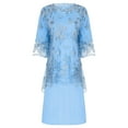 thumbnail image 2 of Miutii Womens 2pcs Elegant Plus Size Dress Set Evening Cocktail Mother's Dress Embroidery Lace Cover Light Blue 8XL, 2 of 9