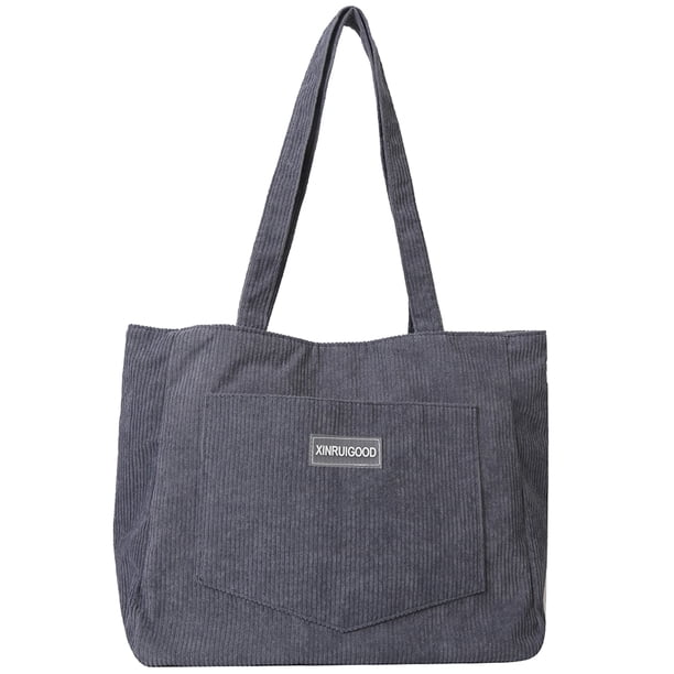 Bolso Compras Casual Mano Pana Mujeres Con Bolsillos Compartimentos Bolsos