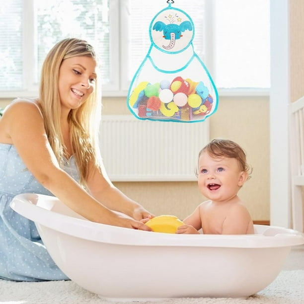 Red Organizadora Para Juguetes De Baño – Bolsa De Almacenamiento De Poliéster Con Ganchos Adhesivos, 35x45 Cm, Secado Rápido, Para Esponjas Y Champús