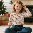 thumbnail image 5 of DISNIMO Santa Claus Snowman Print Kids Crop Tops Girls Long Sleeve Pullover Sweatshirt Fashion Christmas Cropped Tee Shirts Crewneck Pullover Tops, 5 of 7