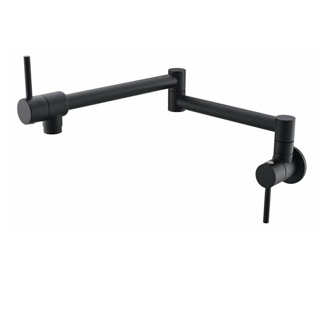 Robinet de Remplissage de Pot Mural Pliable Robinet de Cuisine Simple Trou Froid Robinet d'Évier Rotatif Bec Pliant Rond en Laiton, Facile à Installer